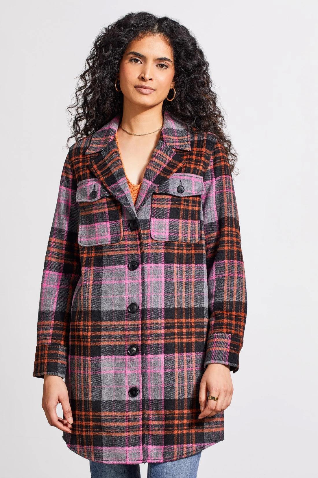 Long Plaid Shacket Product Image