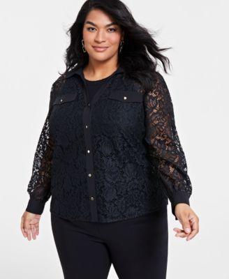 Plus Size Lace Blouse, Created for Macy's product image