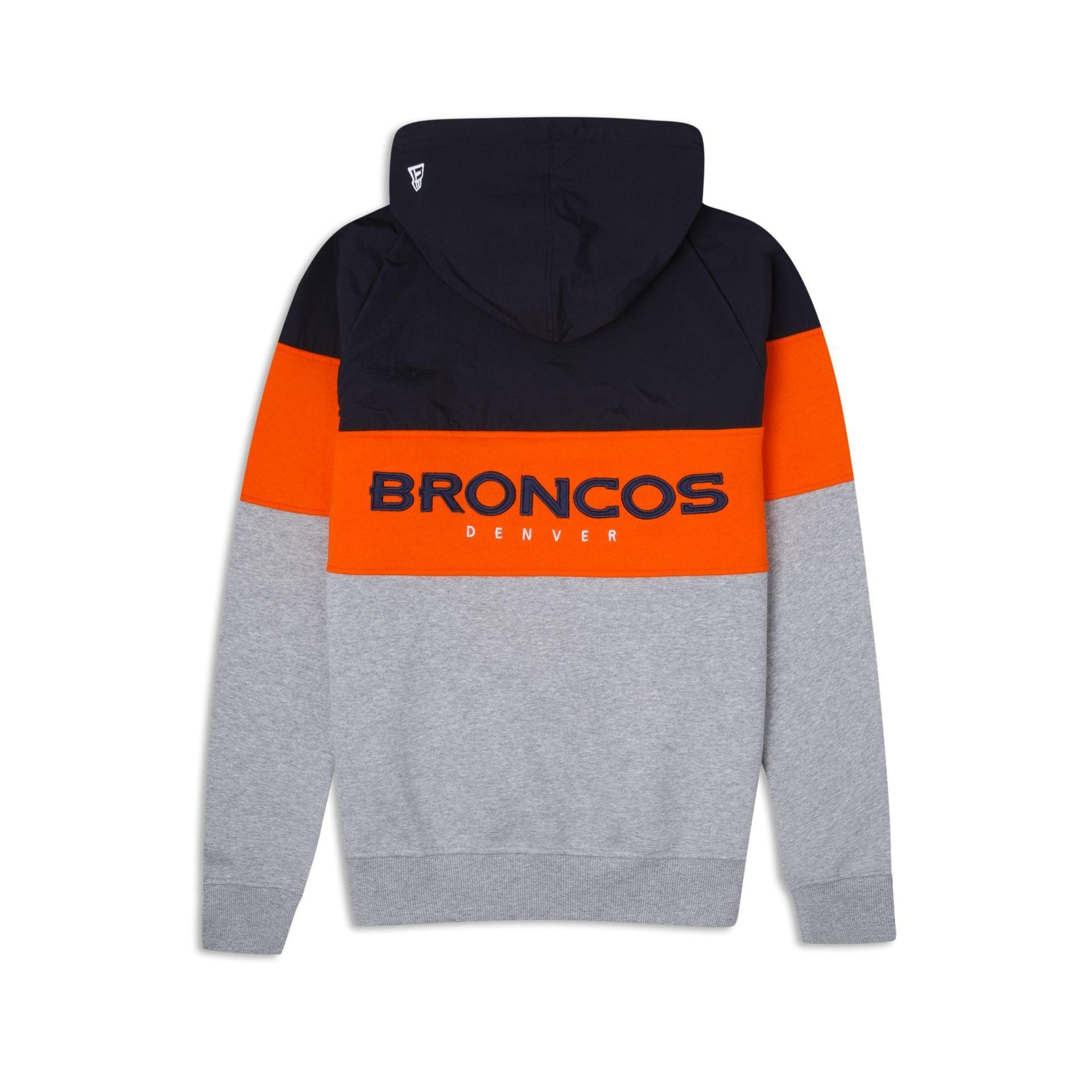 Denver Broncos Throwback Quarter Zip Hoodie Male Product Image