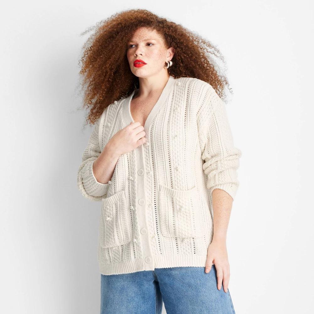 Womens Embellished Relaxed Cardigan - Future Collective Product Image