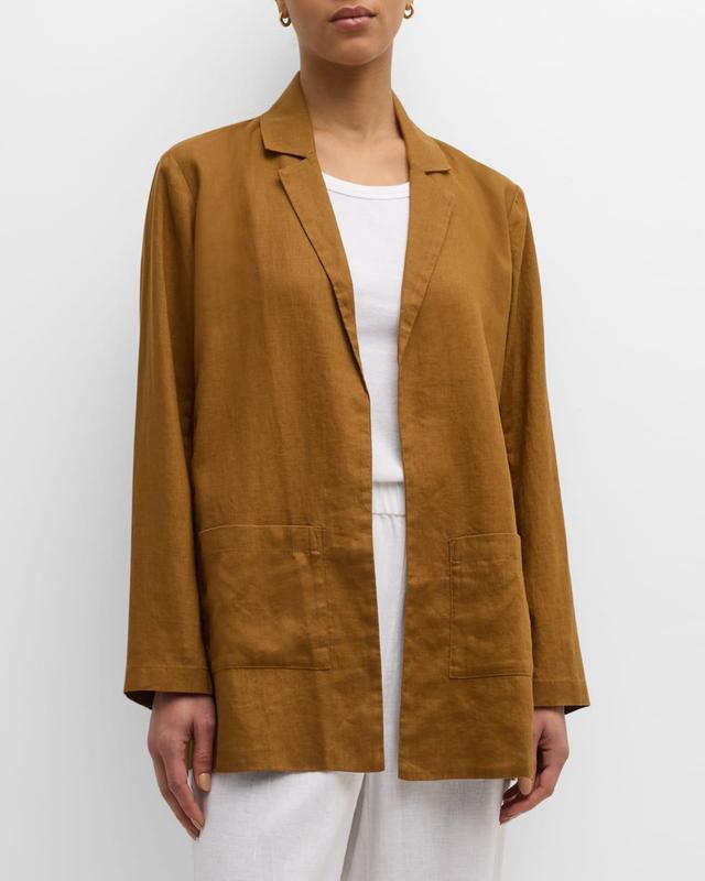 Open-Front Organic Linen Blazer Product Image