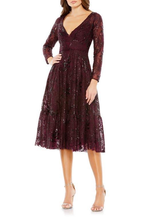 Mac Duggal Embellished Lace Long Sleeve Cocktail Dress Product Image