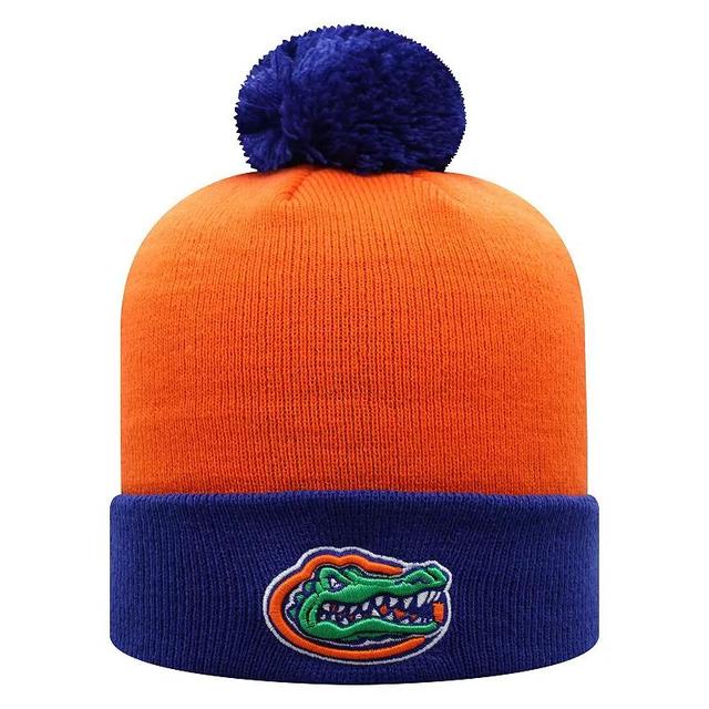 Mens Top of the World Royal/Orange Florida Gators Core 2-Tone Cuffed Knit Hat with Pom Product Image