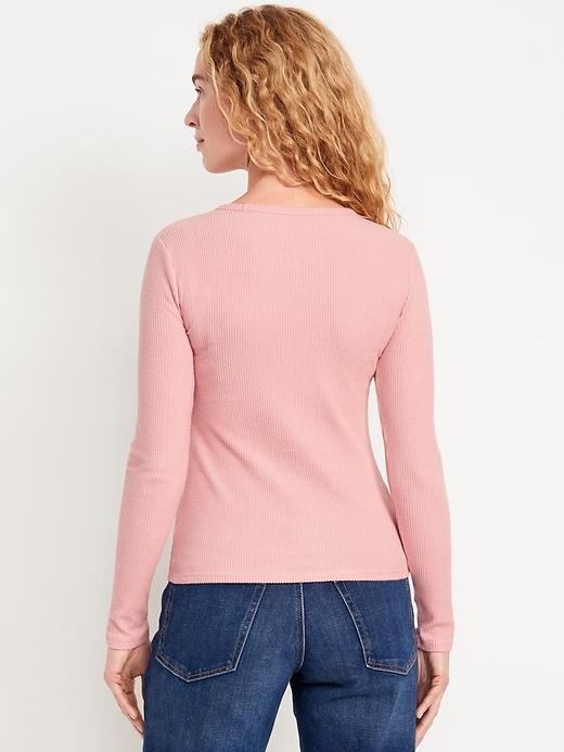 Plush-Knit Long-Sleeve T-Shirt Product Image