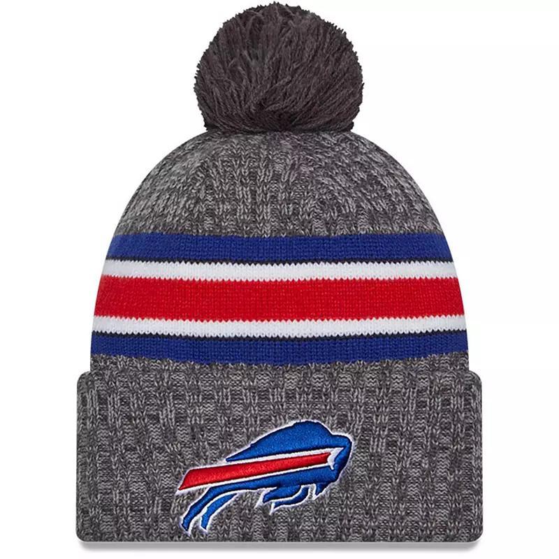 Mens New Era Gray Buffalo Bills 2023 Sideline Sport Cuffed Pom Knit Hat Product Image