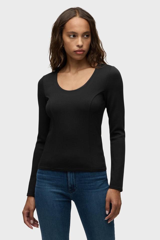 Long Sleeve Scoop Neck Top Female Product Image