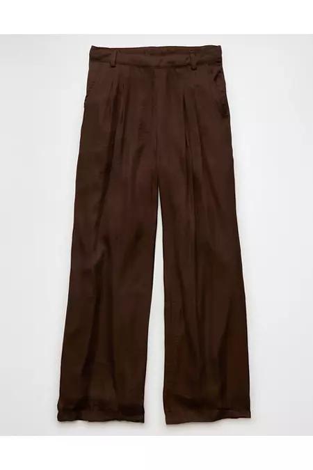 AE High-Waisted Baggy Wide-Leg Satin Trouser Women's Product Image