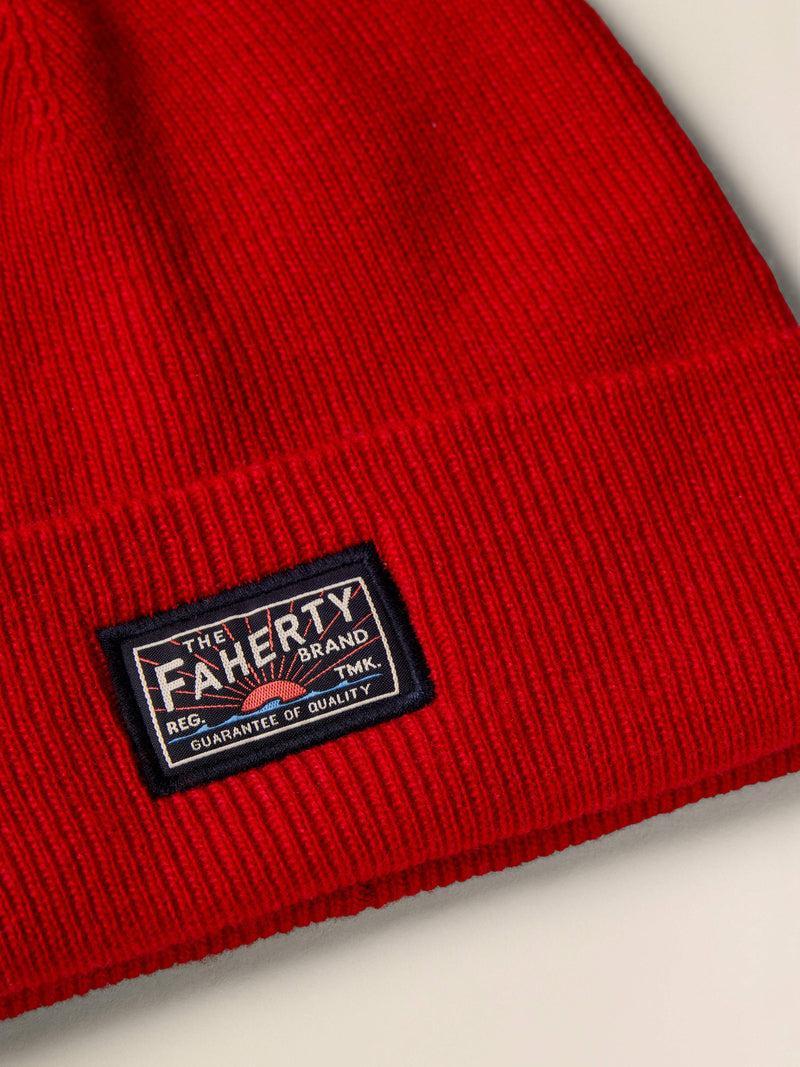 Faherty Logo Beanie - Red Product Image