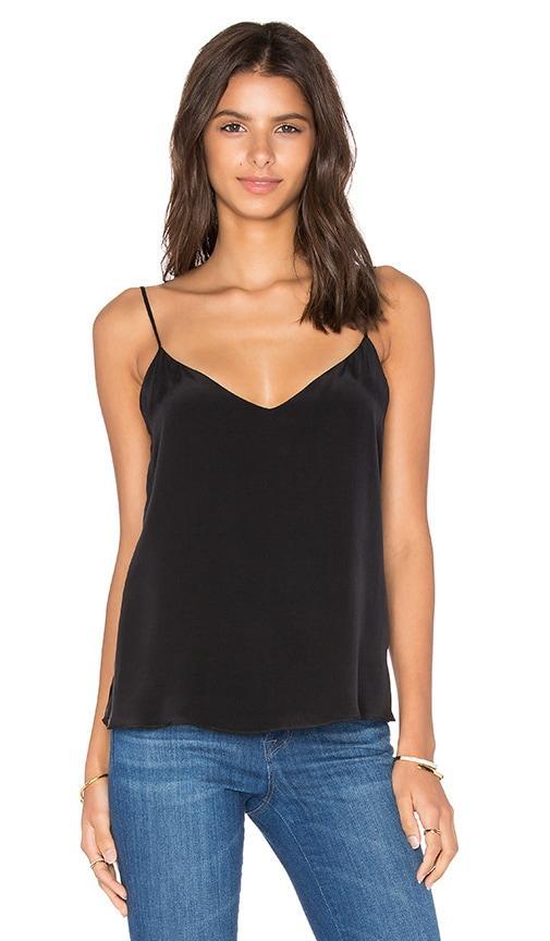 Jane V-Neck Spaghetti-Strap Silk Tank Product Image