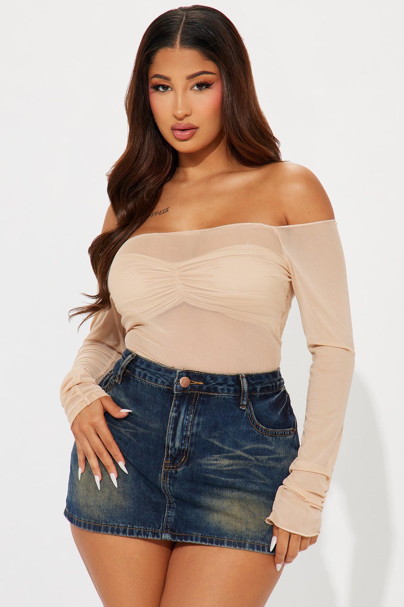 Never Ending Mesh Top - Taupe Product Image