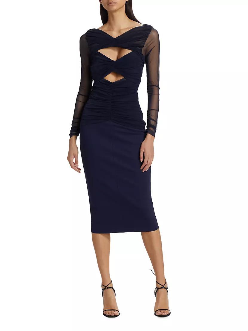 Leitha Mesh Cut-Out Midi-Dress Product Image