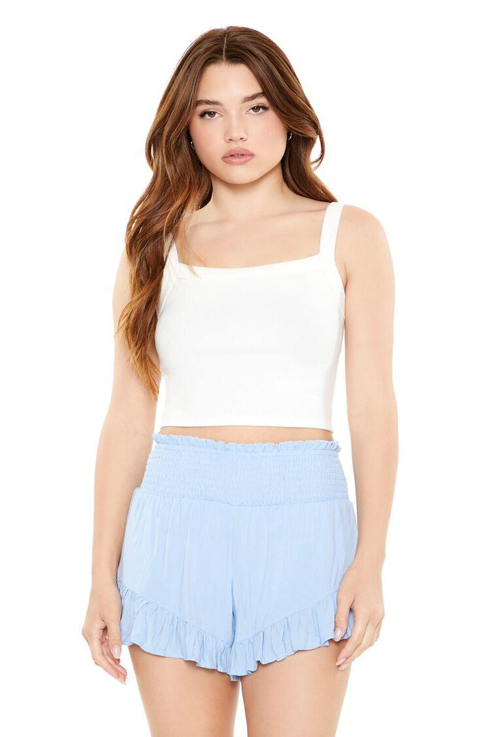 Smocked Ruffle-Trim Shorts | Forever 21 Product Image