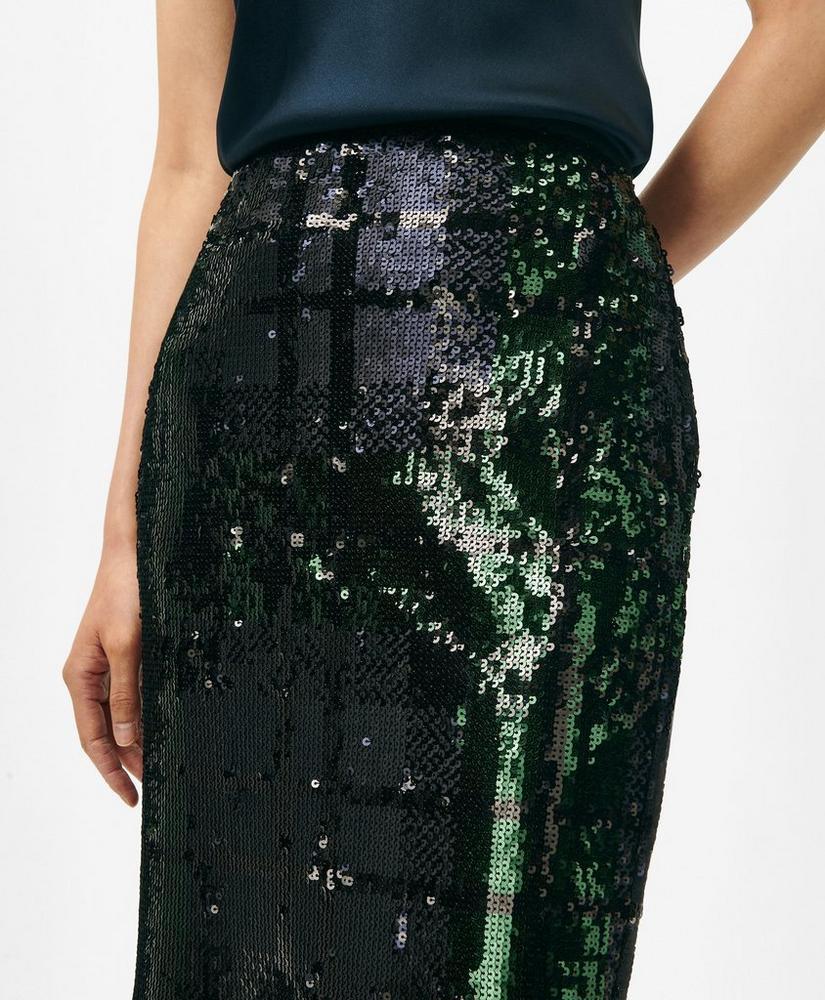 Pencil Skirt in Sequined Black Watch Product Image