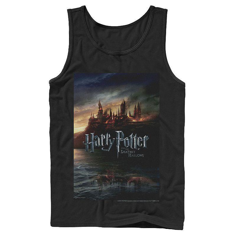 Mens Harry Potter And The Deathly Hallows Hogwarts Poster Graphic Tank Top Product Image