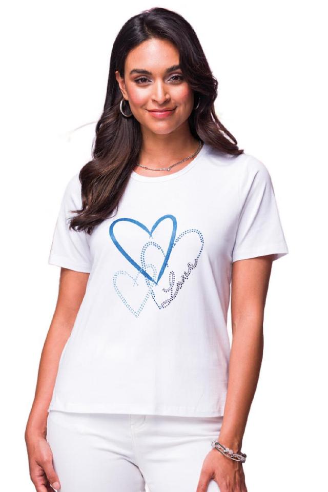 White Bling Heart Tee Product Image