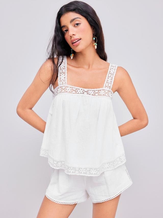 Square Neck Lacework Tank Top Product Image