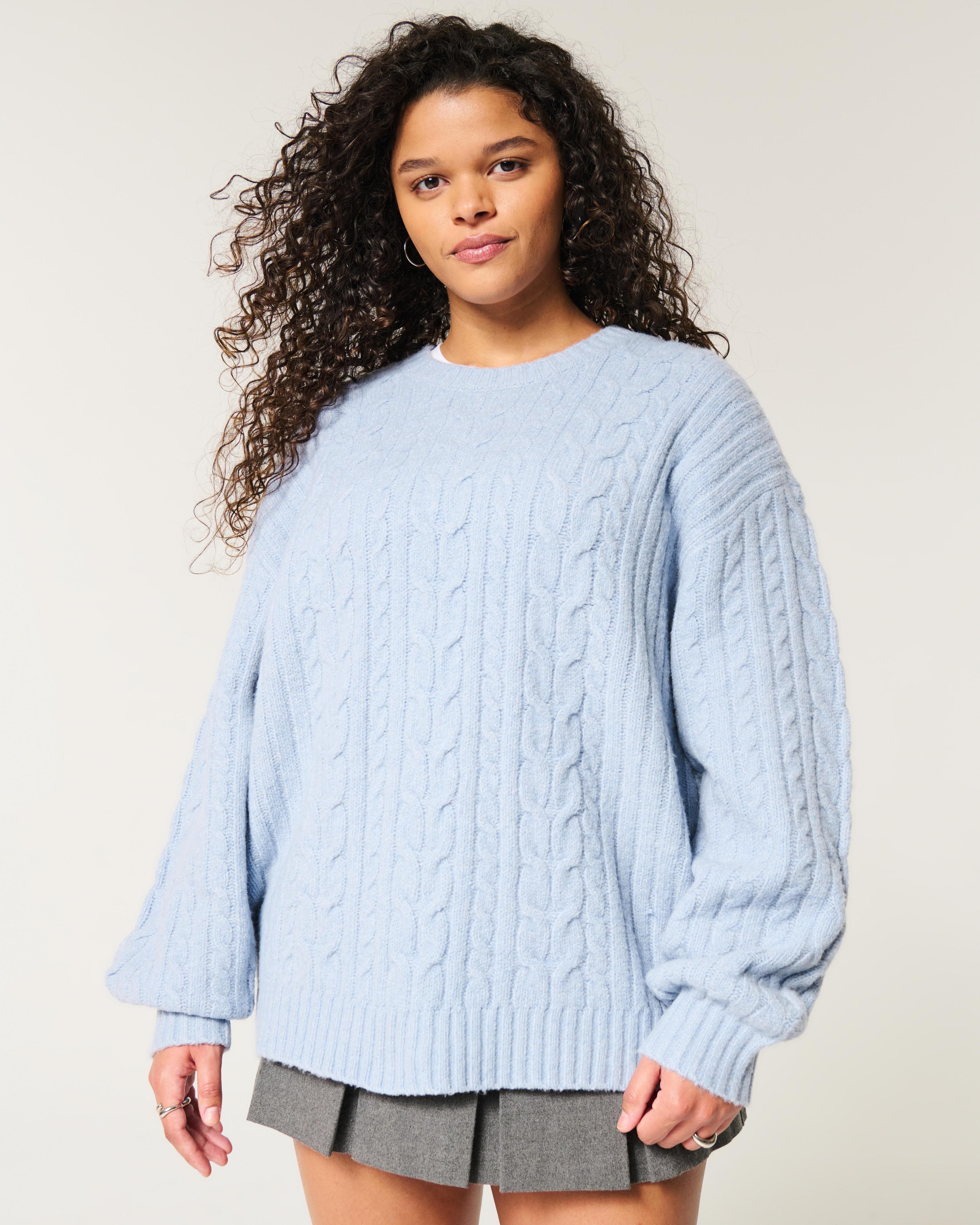 Hollister Comfy Cloud Cable-Knit Crew Sweater Product Image