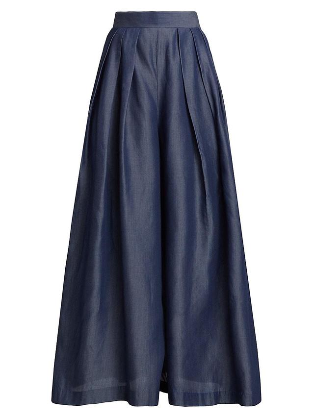 Womens Zora Chambray Wide-Leg Pants Product Image