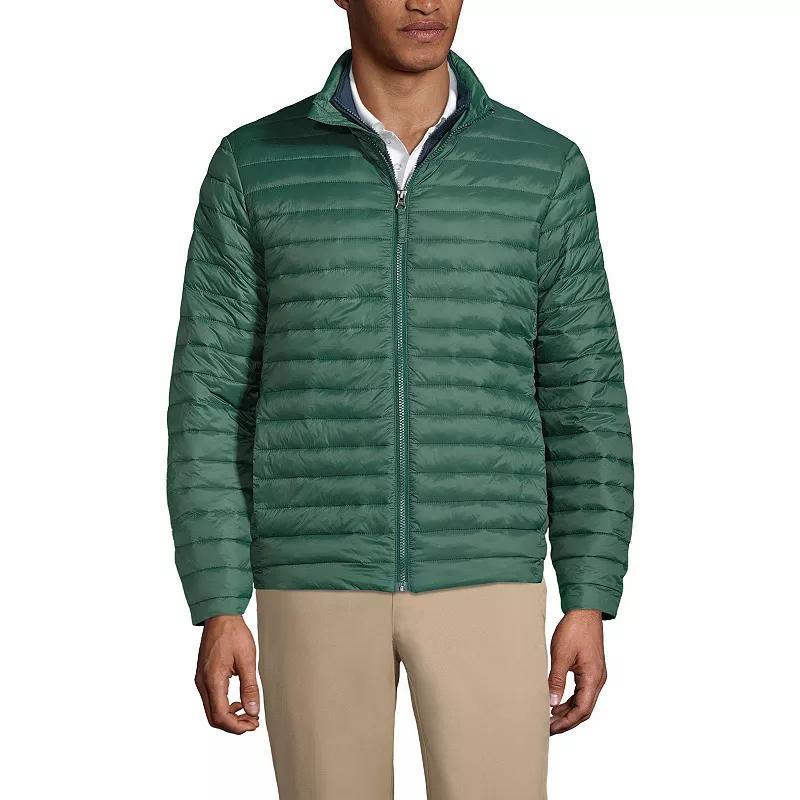 Mens Lands End School Uniform ThermoPlume Jacket Green Product Image