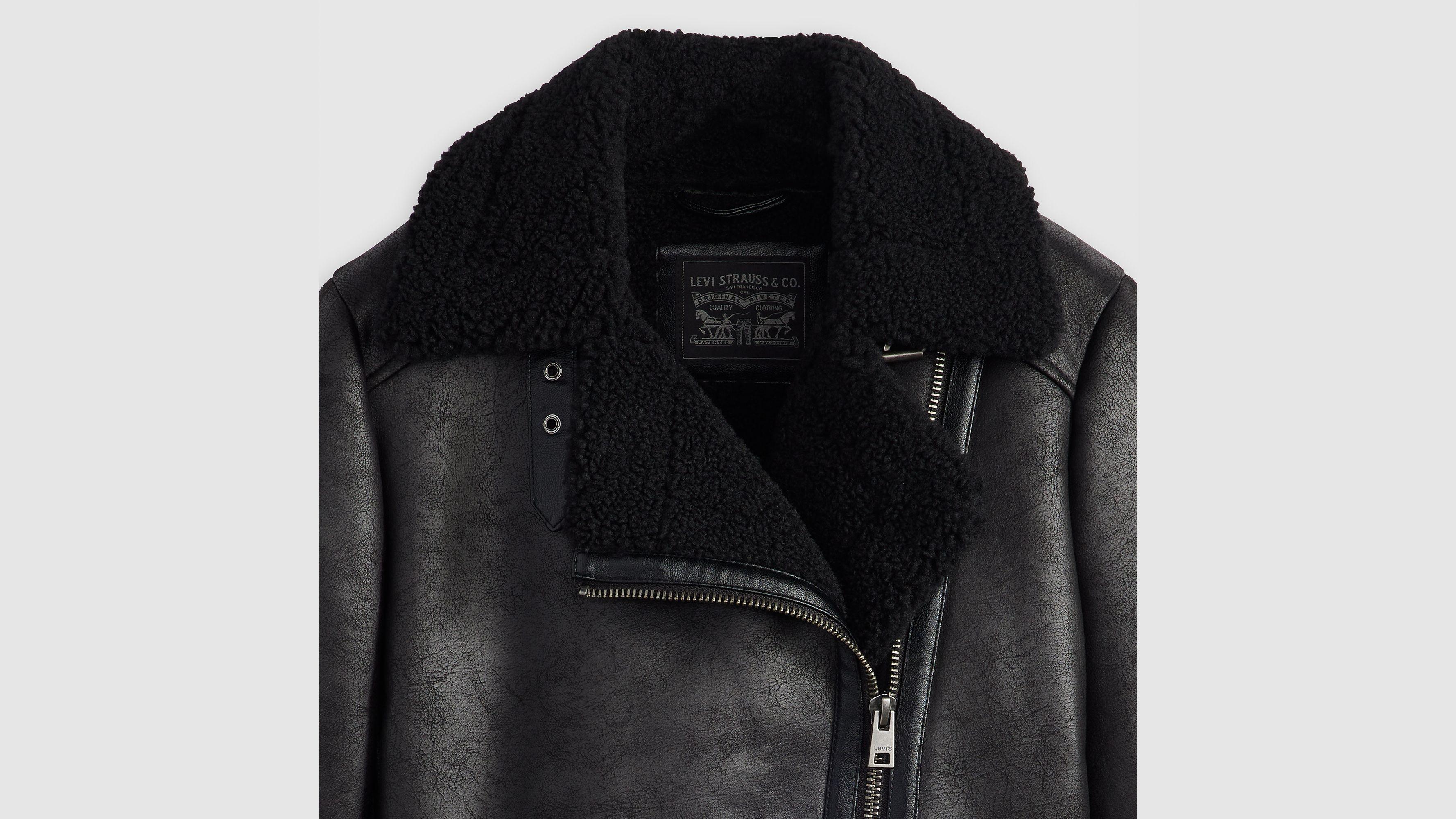 Faux Shearling Moto Jacket Product Image