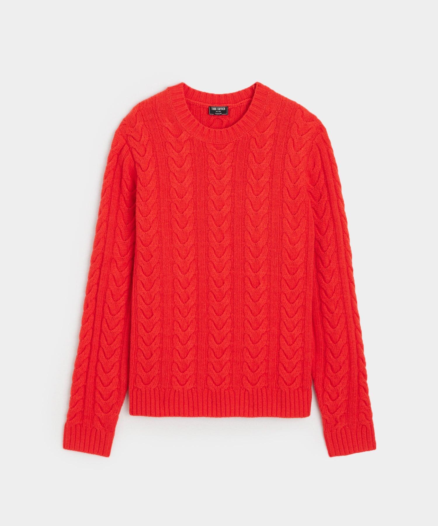 Wool Cable Crewneck Sweater in Espresso Bean Product Image