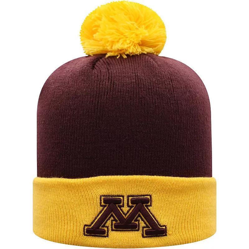 Mens Top of the World Maroon Minnesota Golden Gophers Core 2-Tone Cuffed Knit Hat with Pom - Maroon Product Image