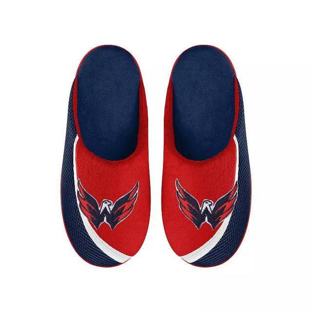 Mens FOCO Washington Capitals Big Logo Color Edge Slippers Blue Product Image