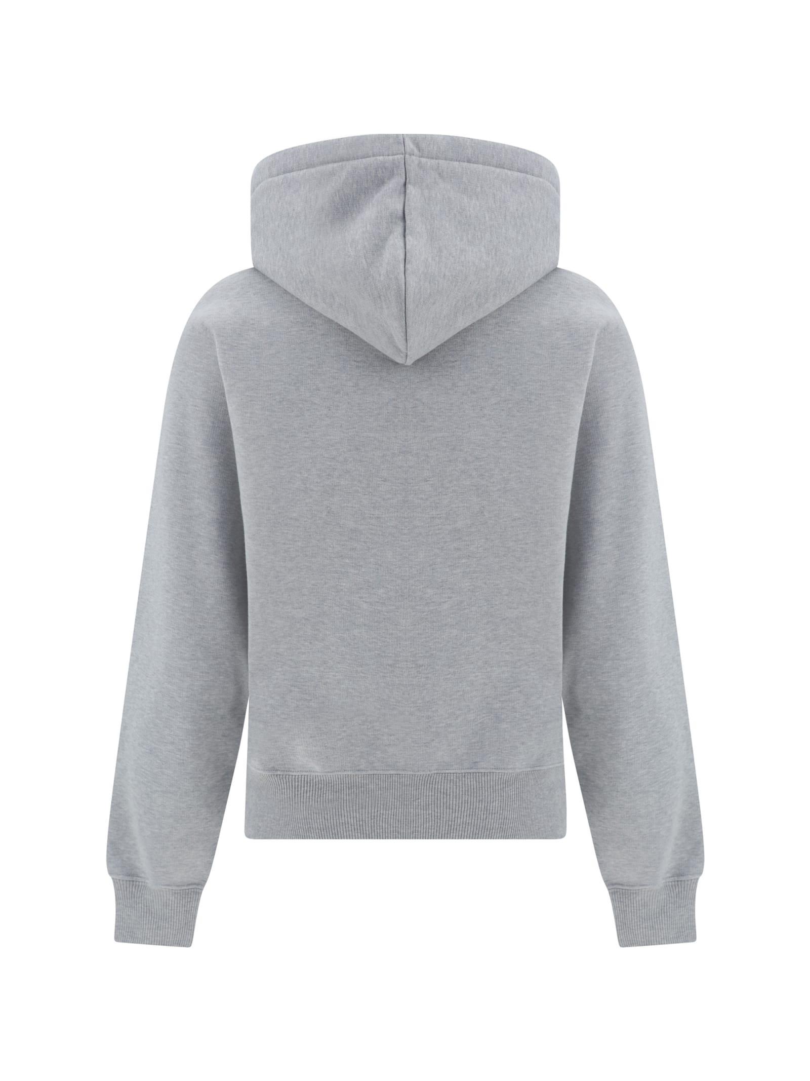 SAINT LAURENT Cassandre Organic Cotton Hoodie In Gris Chine Product Image