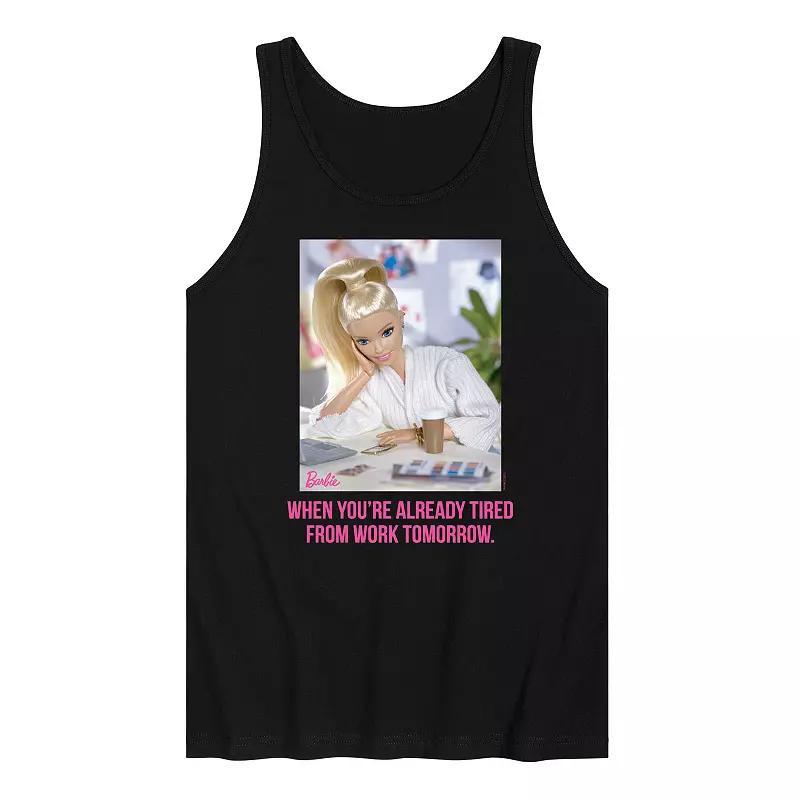 Mens Barbie Already Tired Work Graphic Tank Top Product Image