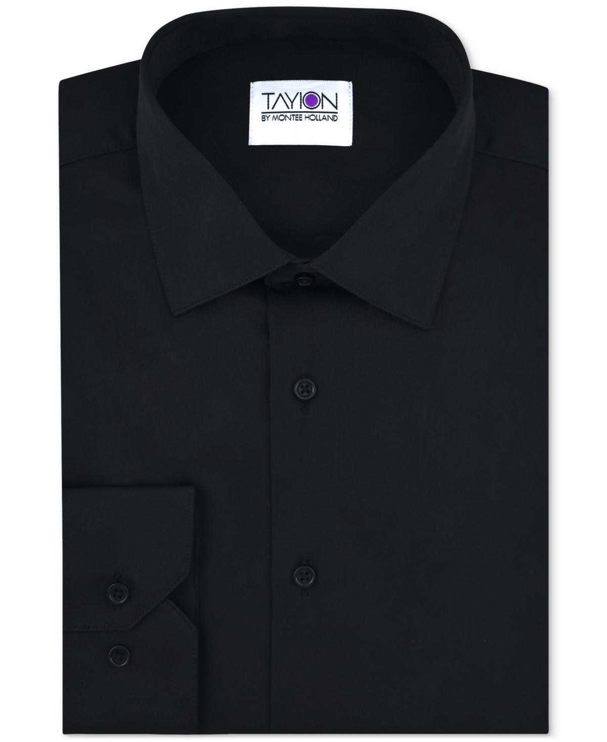 Tayion Collection Mens Sateen Solid Dress Shirt Product Image