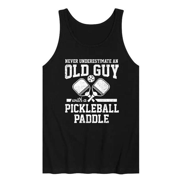 Mens Never Underestimate Old Guy Pickleball Graphic Tank Top Product Image