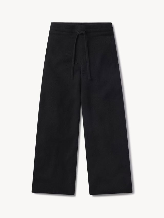 Black Lounge Wool Wide Leg Pant Product Image