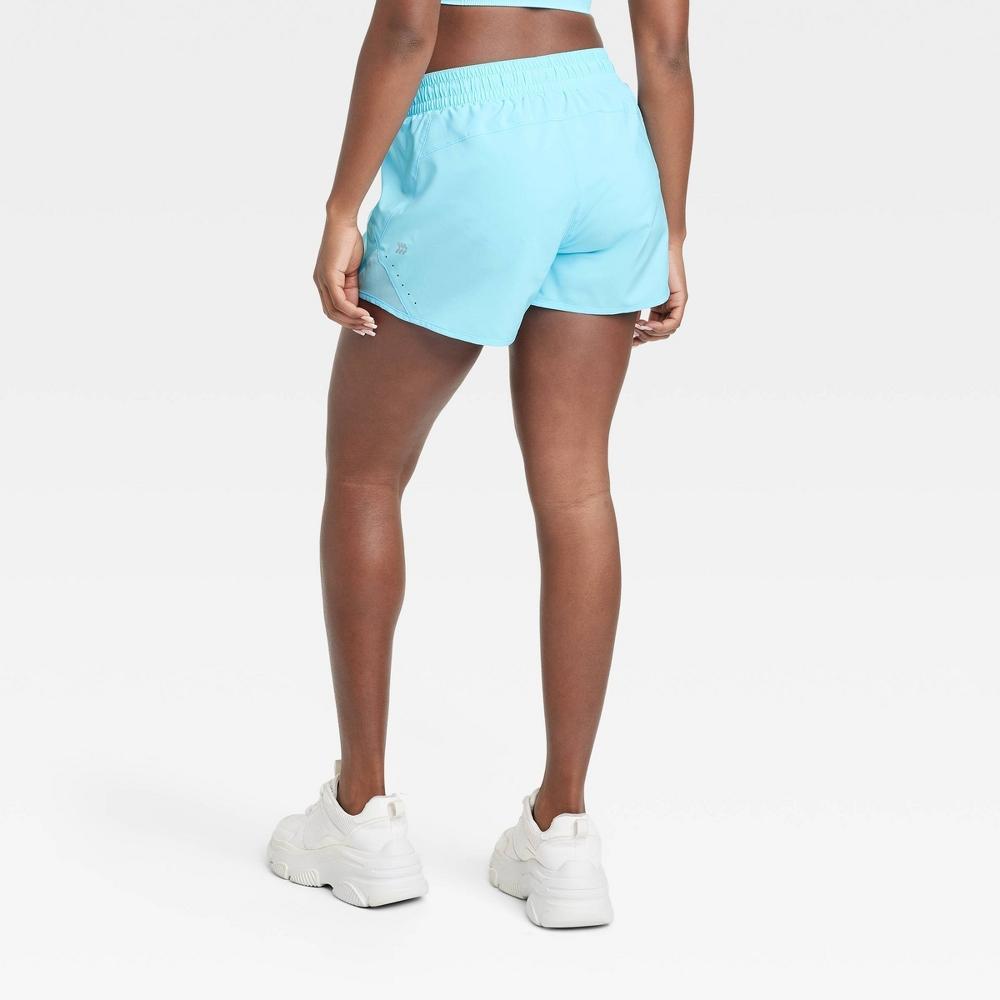 Womens Woven Mid-Rise Run Shorts 3 - All In Motion Light Blue M Product Image