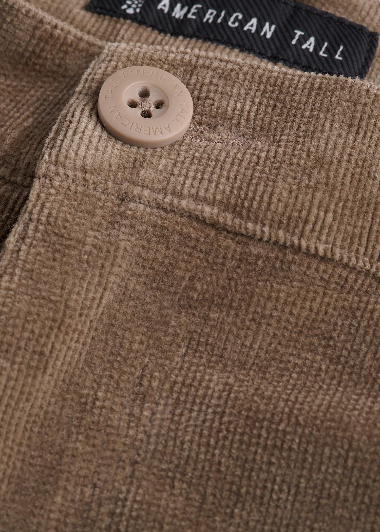 STRAIGHT-LEG Stretch Corduroy Pants for Tall Men in Dark Sand Product Image