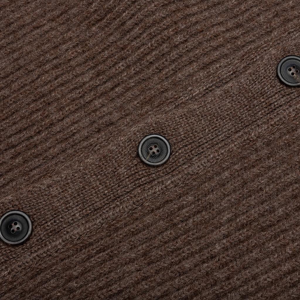 Button-Up Long-Sleeved Cardigan - Walnut Female Product Image