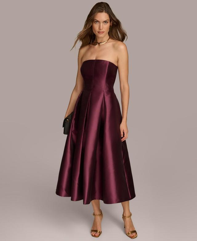 Donna Karan Womens Strapless Fit & Flare Midi Dress Product Image