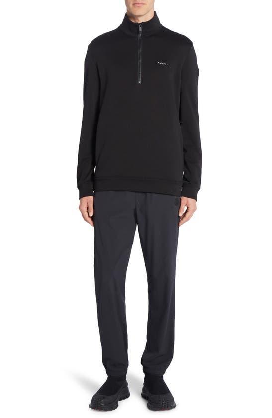 MONCLER Cotton Fleece Half Zip Sweatshirt In Black Product Image