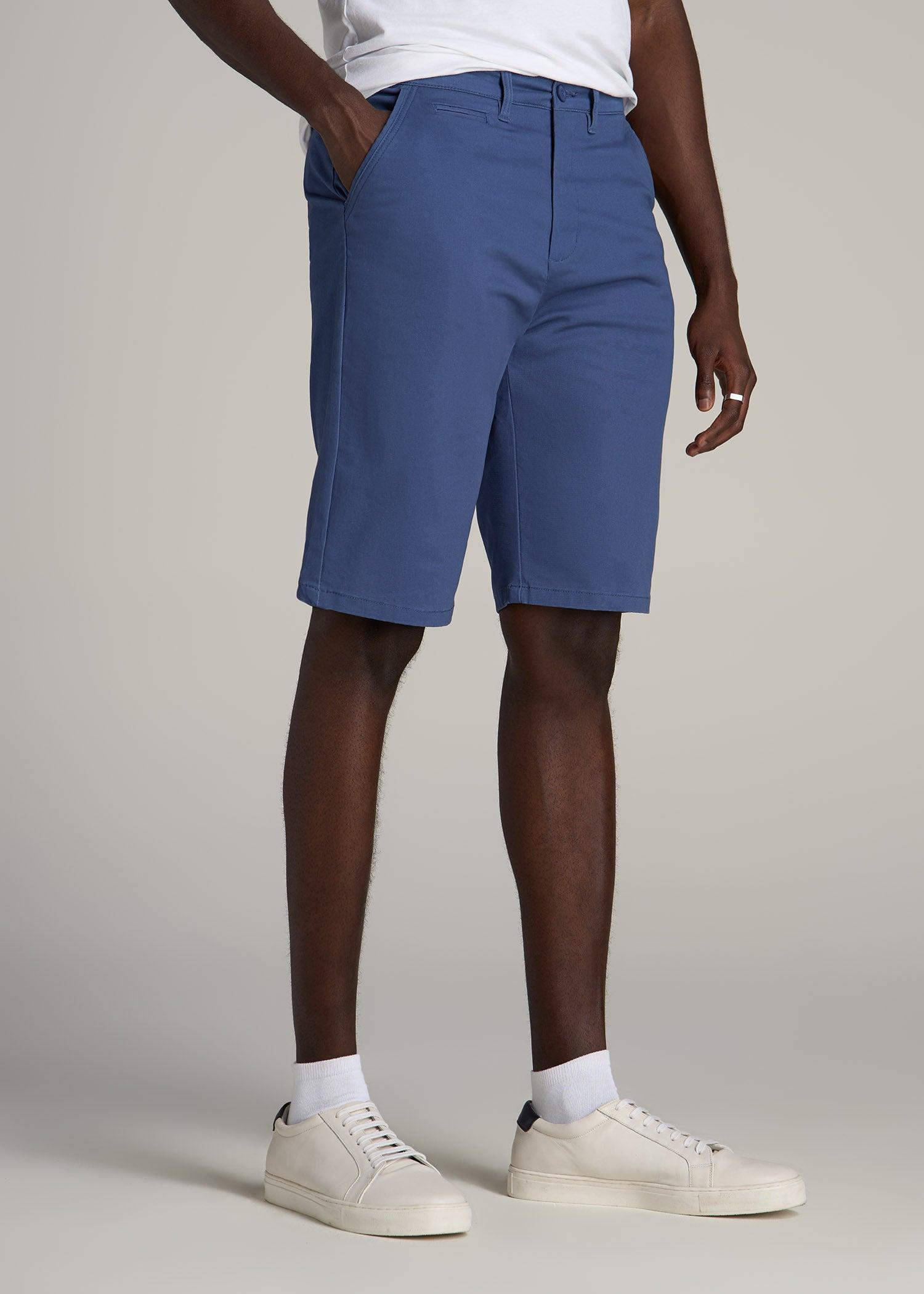 Chino Shorts for Tall Men in Steel Blue Male Product Image