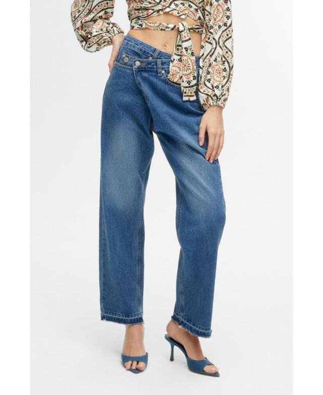 Women's Jeans with Asymmetric Closure Product Image