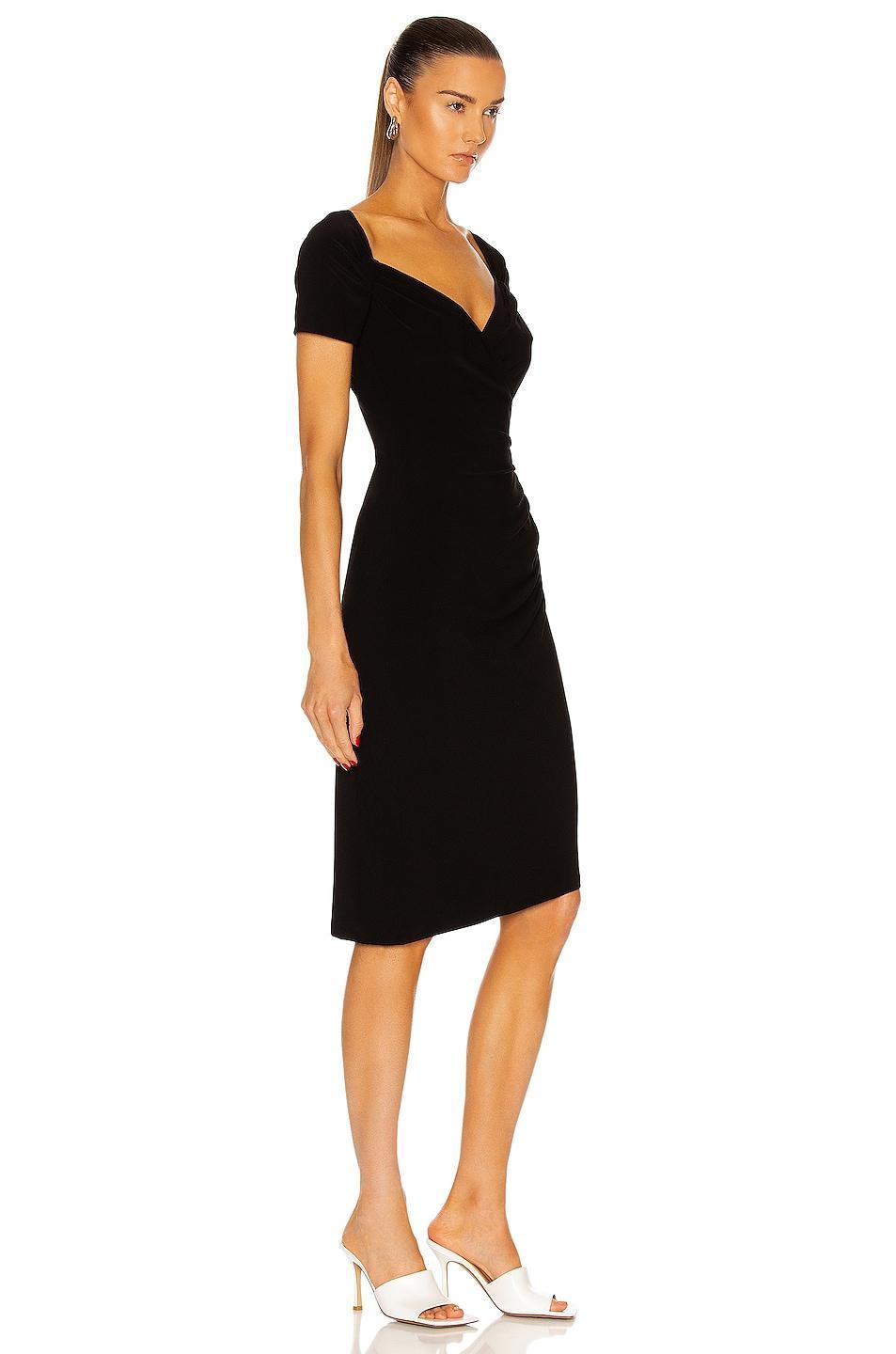 Norma Kamali Sweetheart Side Drape Dress Black. (also in S). Product Image