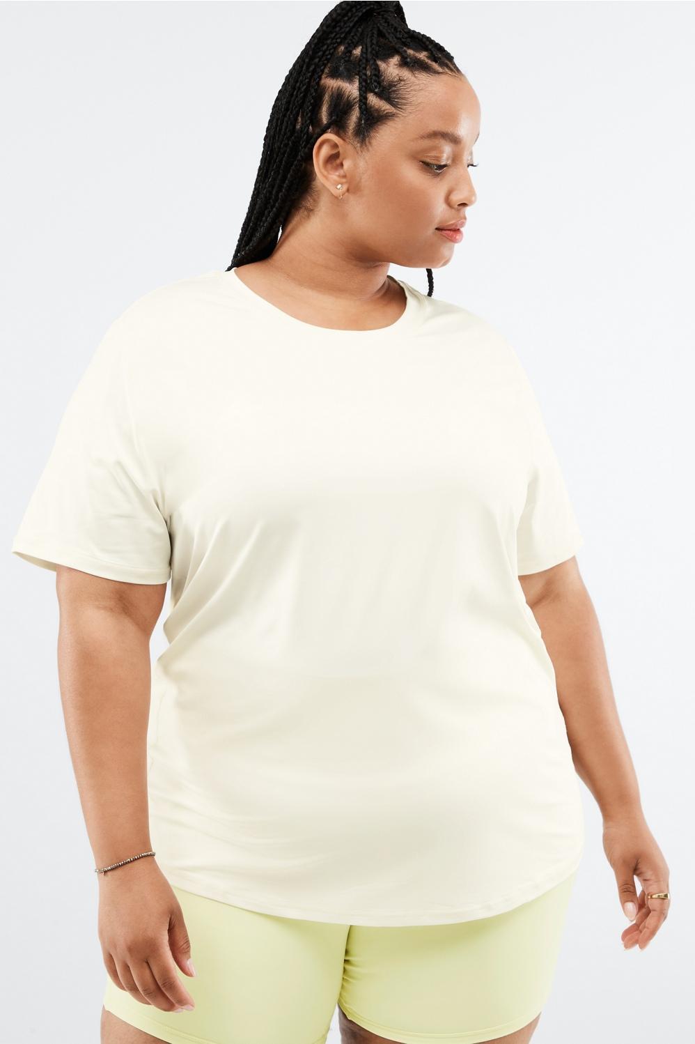 Fabletics Phoenix Lite Short-Sleeve Top Womens white plus Size 4X Product Image