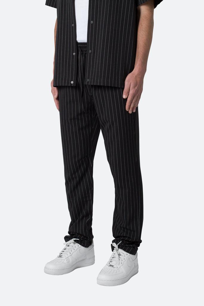 Pinstripe Drawcord Pants - Black product image