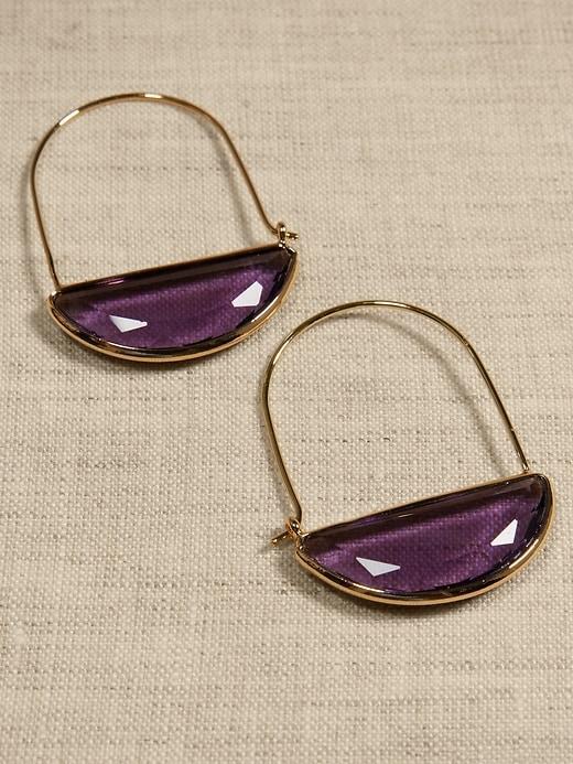 Drop Hoop Glass Earrings Product Image