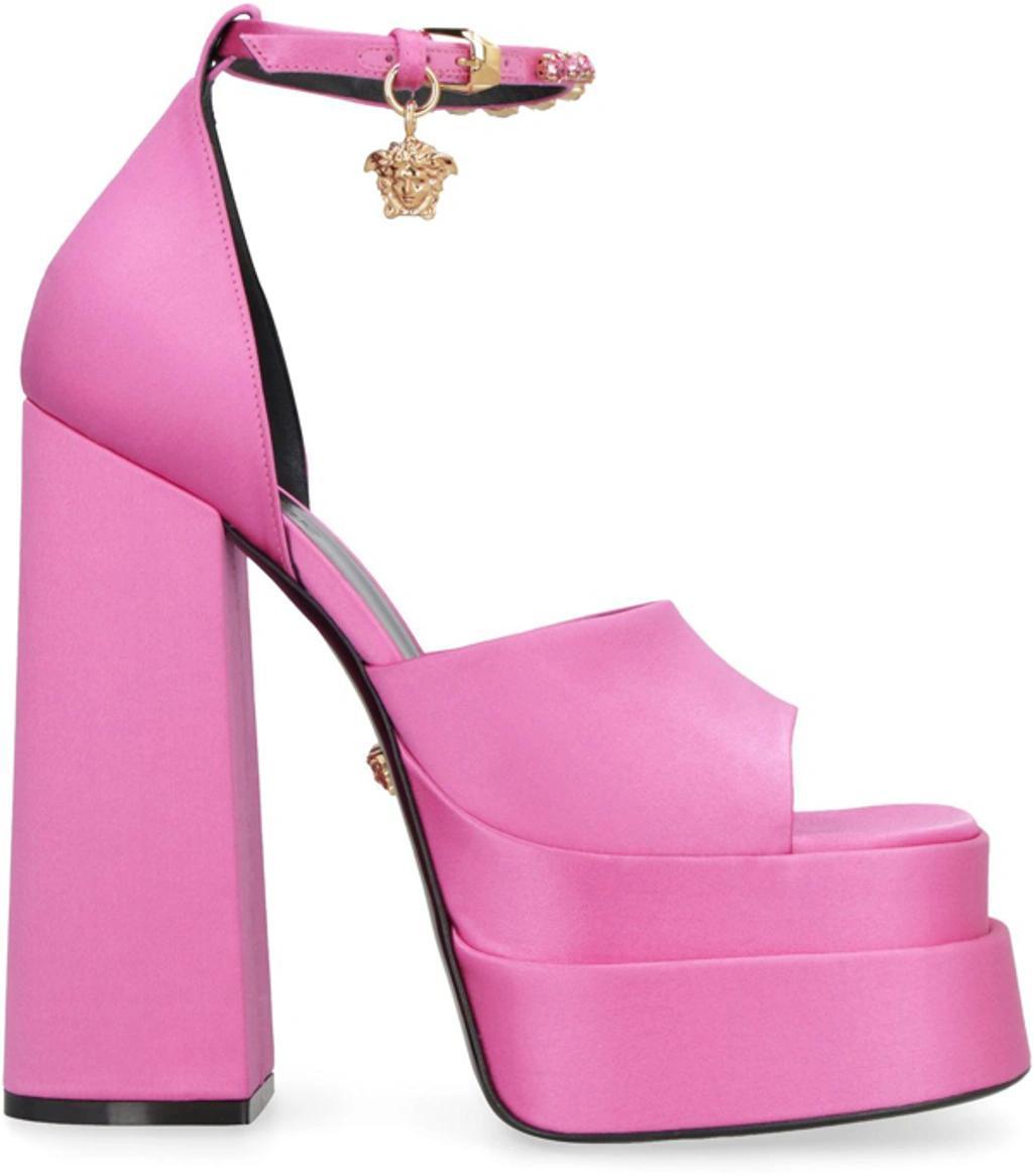 Medusa Crystal Ankle-strap Platform Sandals In Rosa Product Image