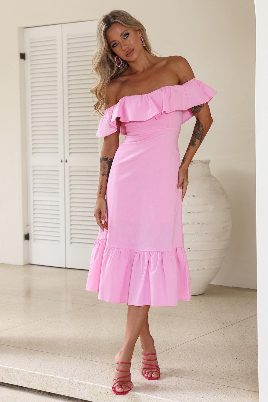 Bliss Abundance Midi Dress Pink Product Image