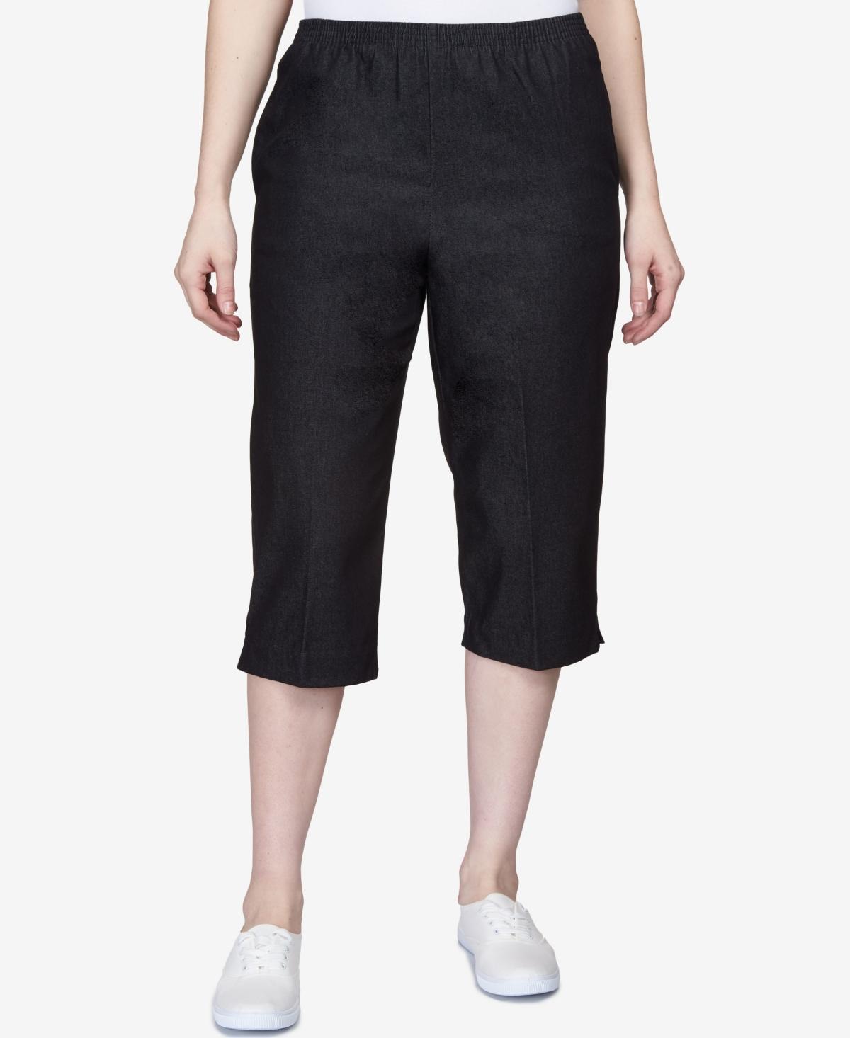 Alfred Dunner Classics Pull-On Cropped Denim Pants Product Image