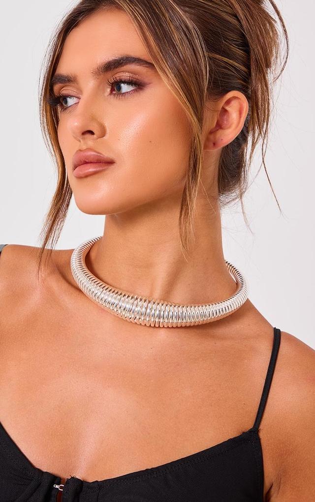 Silver Abstract Ridge Choker Product Image