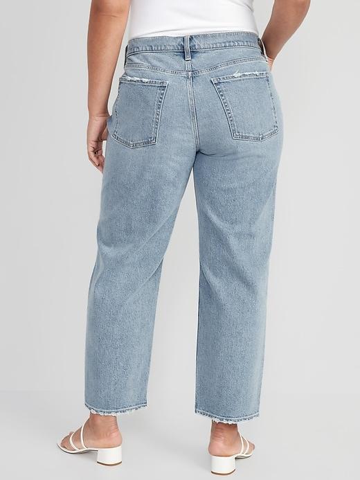 Mid-Rise Boyfriend Loose Jeans Product Image