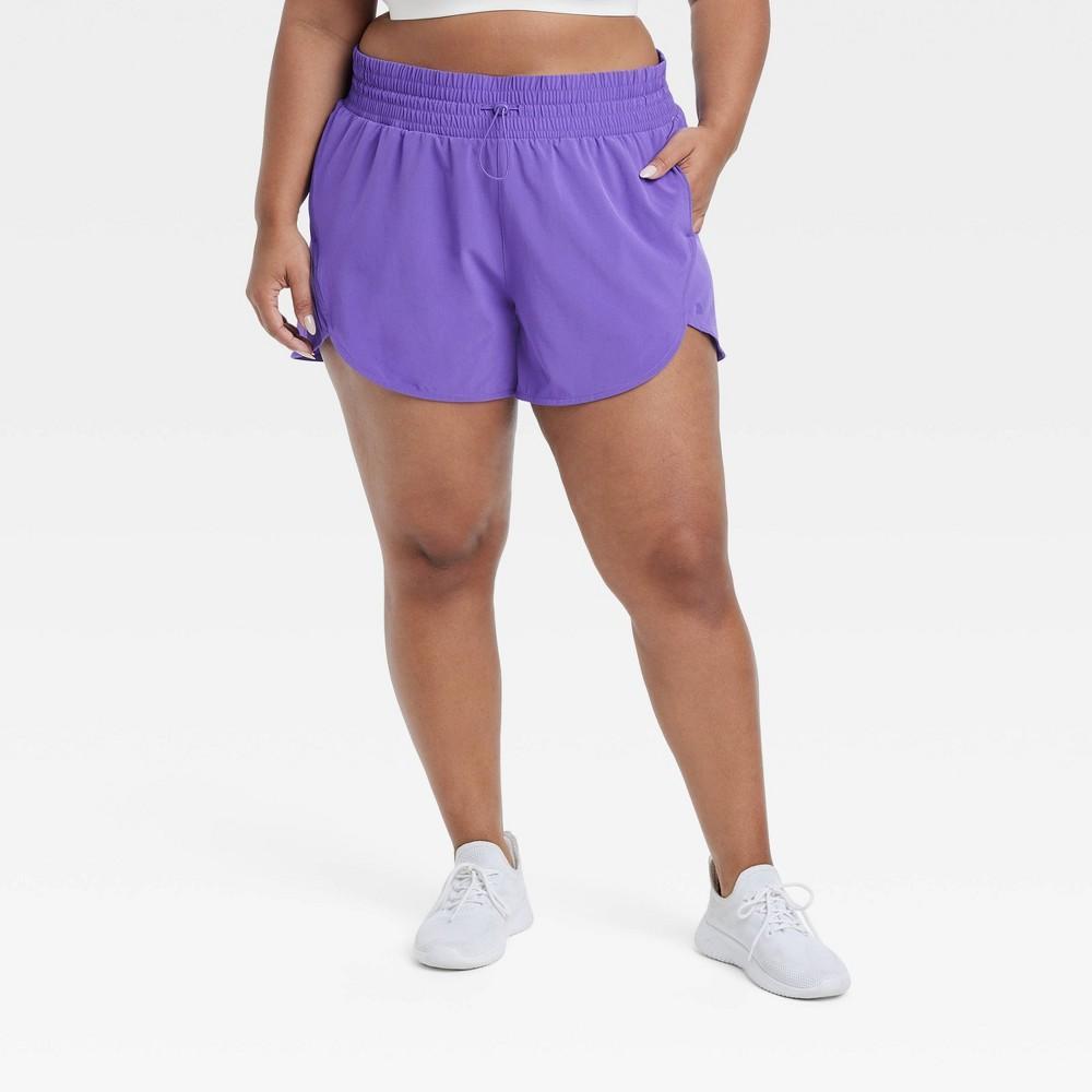 Womens Active Light High-Rise Shorts 3 - All In Motion Purple 4X product image