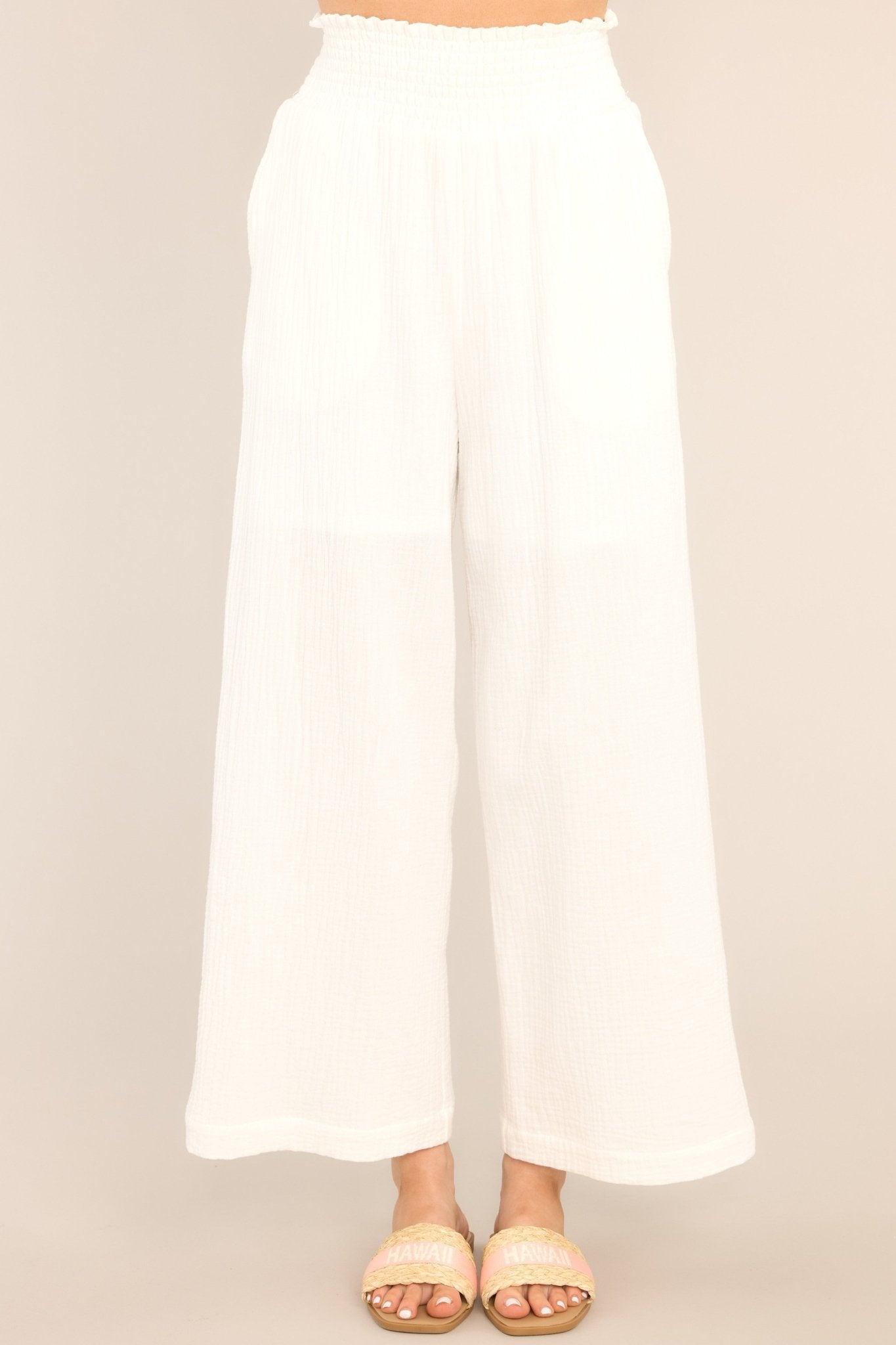 All Under Control Ivory Gauze Beach Pants Product Image